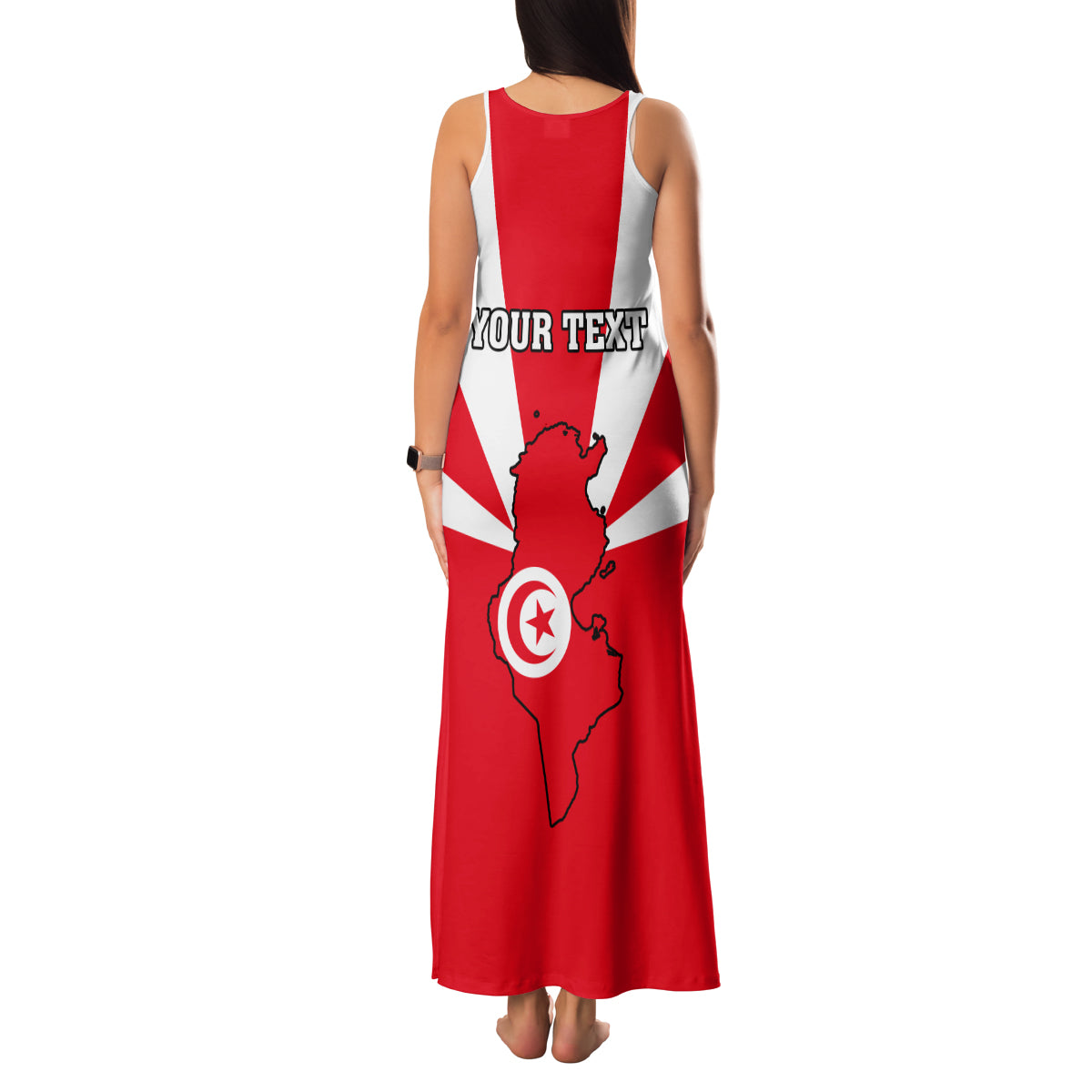Tunisia Independence Day Family Matching Tank Maxi Dress and Hawaiian Shirt Coat Of Arms Flag Style - Wonder Print Shop