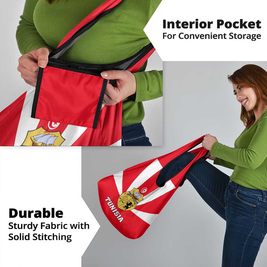 Tunisia Independence Day Grocery Bag Coat Of Arms Flag Style