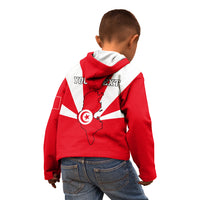 Tunisia Independence Day Kid Hoodie Coat Of Arms Flag Style - Wonder Print Shop