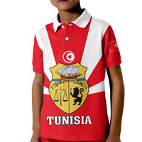 Tunisia Independence Day Kid Polo Shirt Coat Of Arms Flag Style - Wonder Print Shop