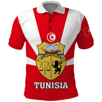 Tunisia Independence Day Polo Shirt Coat Of Arms Flag Style - Wonder Print Shop