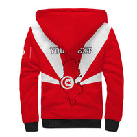 Tunisia Independence Day Sherpa Hoodie Coat Of Arms Flag Style - Wonder Print Shop