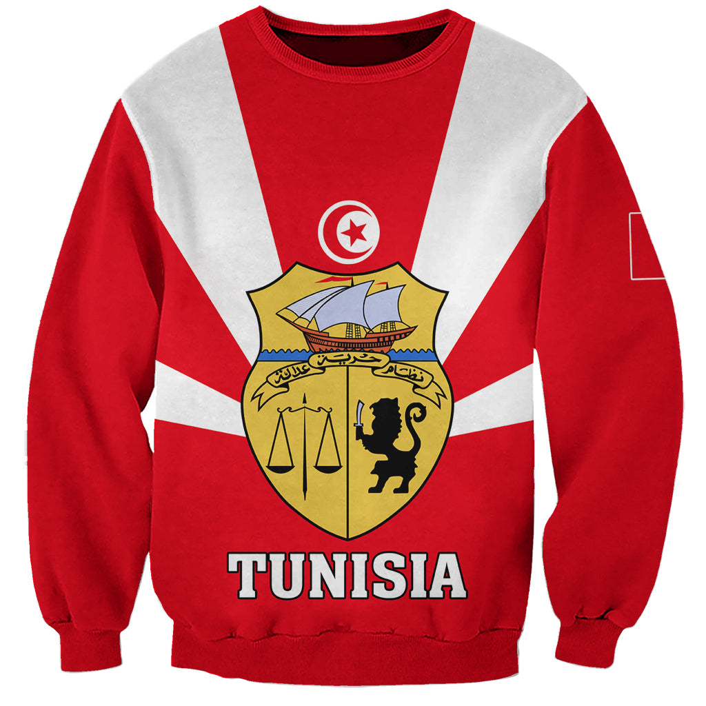 Tunisia Independence Day Sweatshirt Coat Of Arms Flag Style - Wonder Print Shop