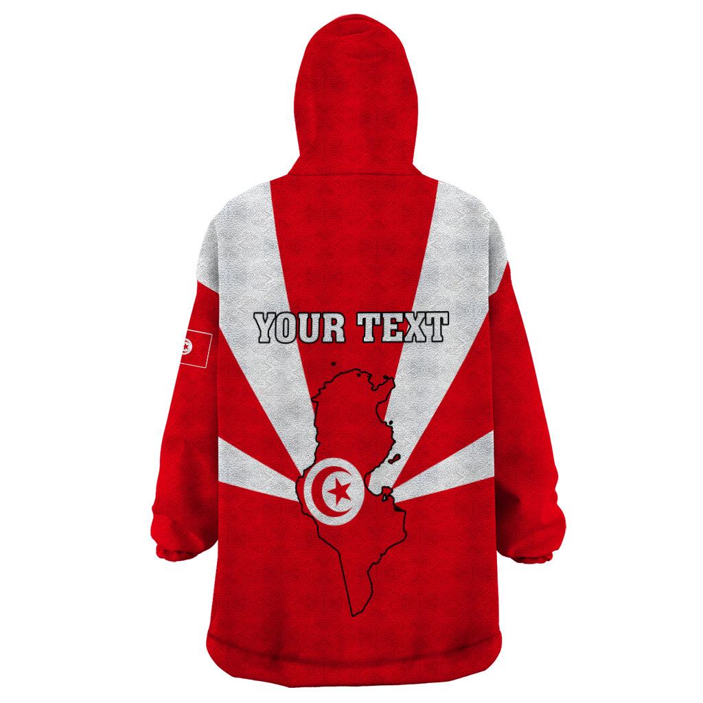 Tunisia Independence Day Wearable Blanket Hoodie Coat Of Arms Flag Style - Wonder Print Shop