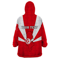 Tunisia Independence Day Wearable Blanket Hoodie Coat Of Arms Flag Style - Wonder Print Shop
