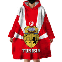 Tunisia Independence Day Wearable Blanket Hoodie Coat Of Arms Flag Style - Wonder Print Shop