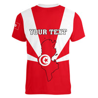 Tunisia Independence Day Women V Neck T Shirt Coat Of Arms Flag Style - Wonder Print Shop