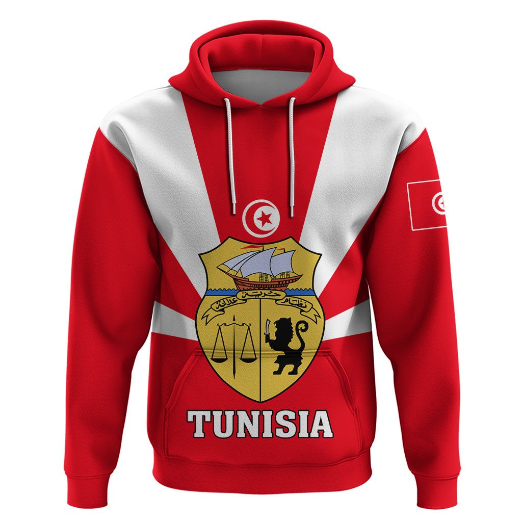 Tunisia Independence Day Zip Hoodie Coat Of Arms Flag Style - Wonder Print Shop