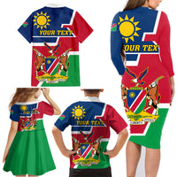 Namibia Independence Day Family Matching Long Sleeve Bodycon Dress and Hawaiian Shirt Coat Of Arms Unique Style - Wonder Print Shop