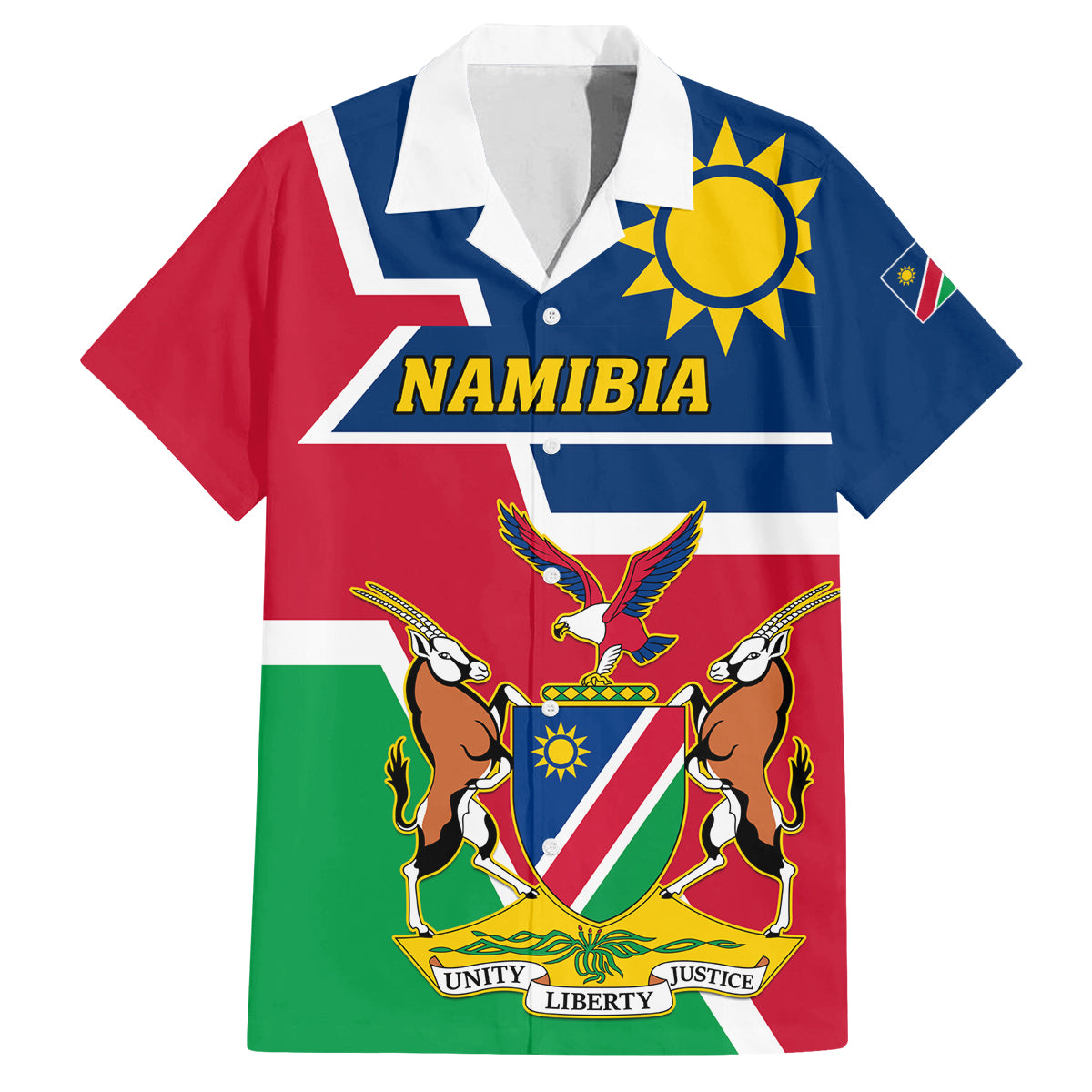 Namibia Independence Day Family Matching Long Sleeve Bodycon Dress and Hawaiian Shirt Coat Of Arms Unique Style - Wonder Print Shop