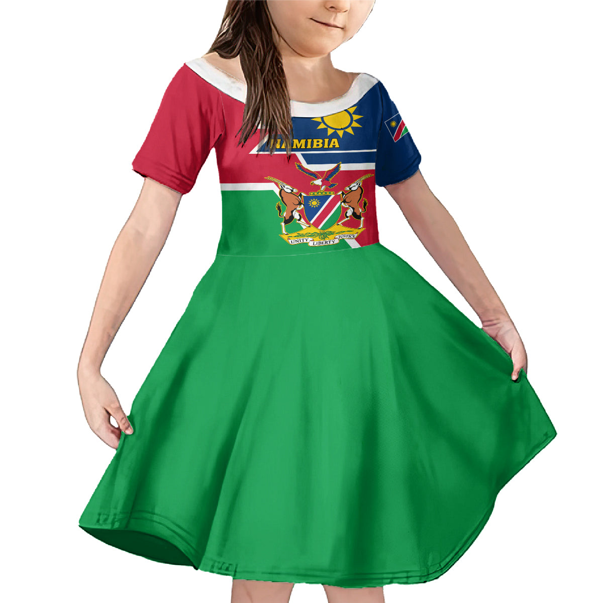 Namibia Independence Day Family Matching Mermaid Dress and Hawaiian Shirt Coat Of Arms Unique Style - Wonder Print Shop