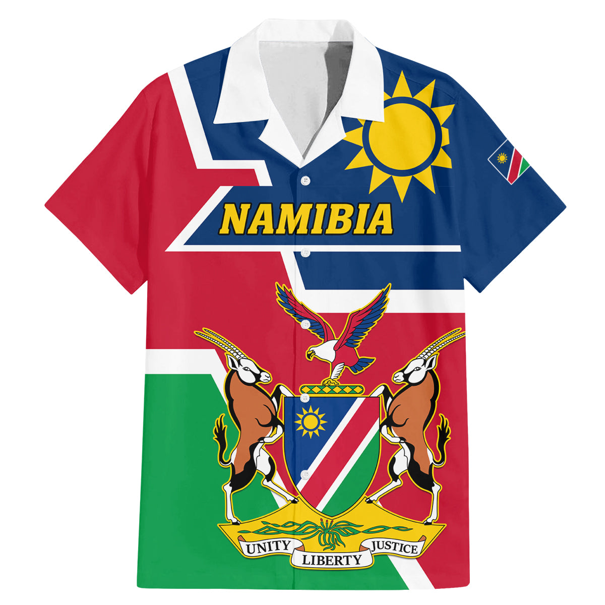 Namibia Independence Day Family Matching Mermaid Dress and Hawaiian Shirt Coat Of Arms Unique Style - Wonder Print Shop