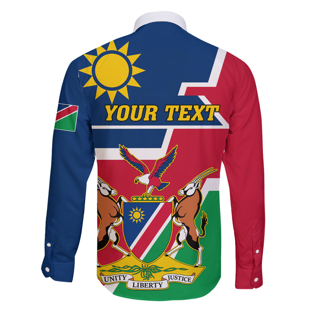 Namibia Independence Day Family Matching Off Shoulder Maxi Dress and Hawaiian Shirt Coat Of Arms Unique Style - Wonder Print Shop