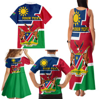 Namibia Independence Day Family Matching Tank Maxi Dress and Hawaiian Shirt Coat Of Arms Unique Style - Wonder Print Shop