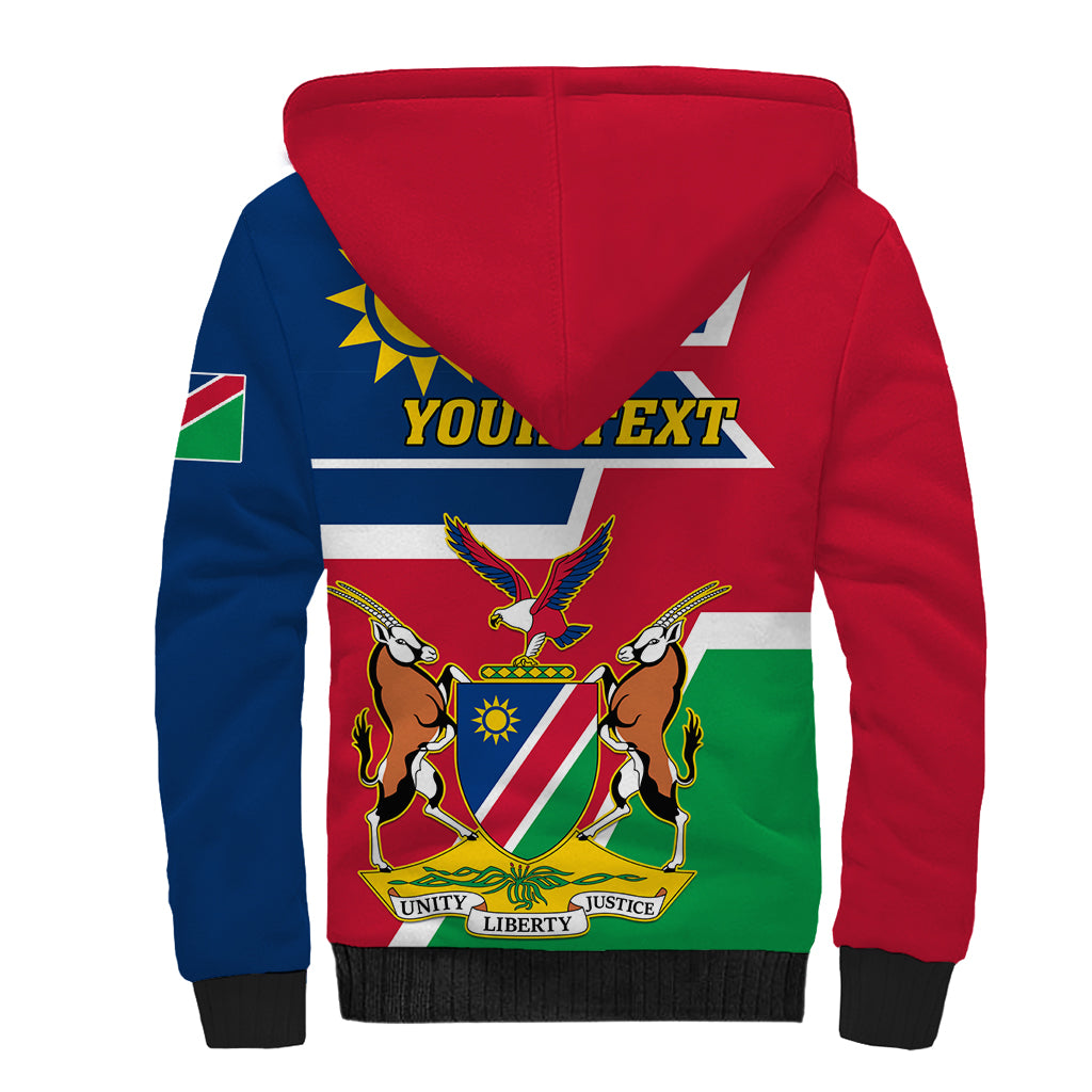 Namibia Independence Day Sherpa Hoodie Coat Of Arms Unique Style - Wonder Print Shop