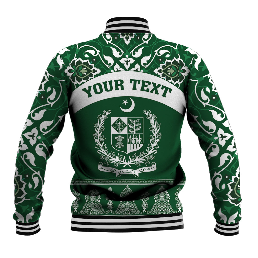 Pakistan Day Baseball Jacket Coat Of Arms Mix Islamic Pattern - Wonder Print Shop