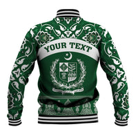 Pakistan Day Baseball Jacket Coat Of Arms Mix Islamic Pattern - Wonder Print Shop