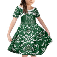 Pakistan Day Family Matching Mermaid Dress and Hawaiian Shirt Coat Of Arms Mix Islamic Pattern - Wonder Print Shop