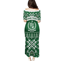 Pakistan Day Family Matching Puletasi and Hawaiian Shirt Coat Of Arms Mix Islamic Pattern - Wonder Print Shop