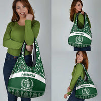 Pakistan Day Grocery Bag Coat Of Arms Mix Islamic Pattern