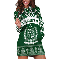 Pakistan Day Hoodie Dress Coat Of Arms Mix Islamic Pattern - Wonder Print Shop