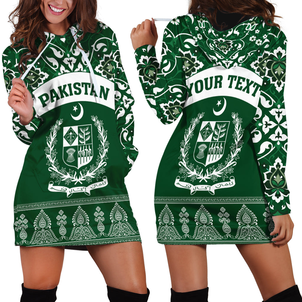 Pakistan Day Hoodie Dress Coat Of Arms Mix Islamic Pattern - Wonder Print Shop