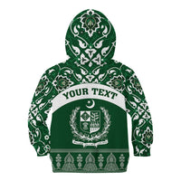 Pakistan Day Kid Hoodie Coat Of Arms Mix Islamic Pattern - Wonder Print Shop