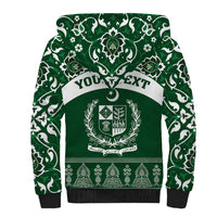 Pakistan Day Sherpa Hoodie Coat Of Arms Mix Islamic Pattern - Wonder Print Shop