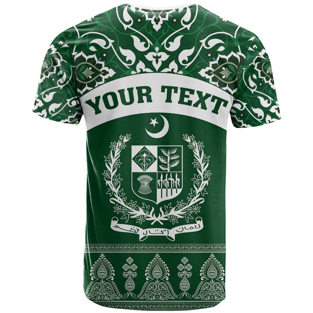Pakistan Day T Shirt Coat Of Arms Mix Islamic Pattern - Wonder Print Shop