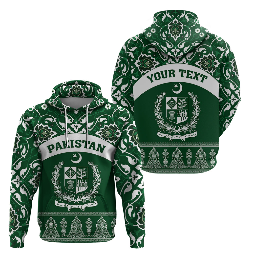 Pakistan Day Zip Hoodie Coat Of Arms Mix Islamic Pattern - Wonder Print Shop