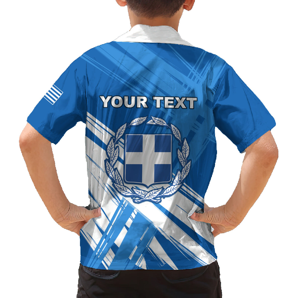 Greece Independence Day Family Matching Off Shoulder Long Sleeve Dress and Hawaiian Shirt Eleftheria i Thanatos Dolphin Jumping - Wonder Print Shop