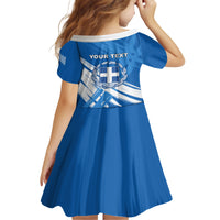 Greece Independence Day Family Matching Short Sleeve Bodycon Dress and Hawaiian Shirt Eleftheria i Thanatos Dolphin Jumping - Wonder Print Shop