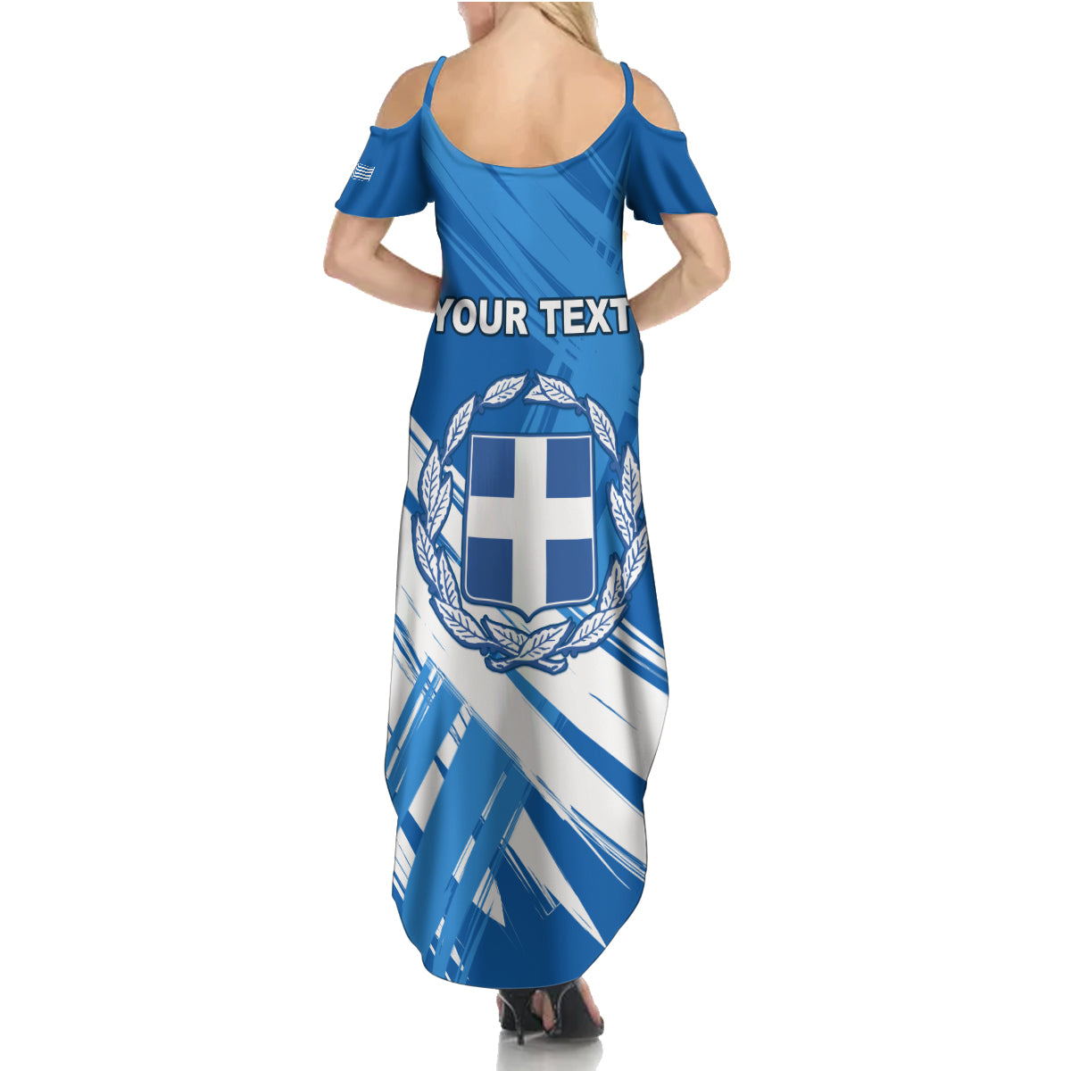 Greece Independence Day Family Matching Summer Maxi Dress and Hawaiian Shirt Eleftheria i Thanatos Dolphin Jumping - Wonder Print Shop