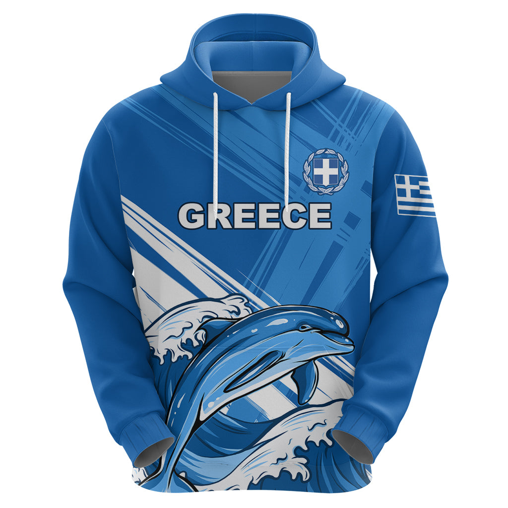 Greece Independence Day Hoodie Eleftheria i Thanatos Dolphin Jumping - Wonder Print Shop