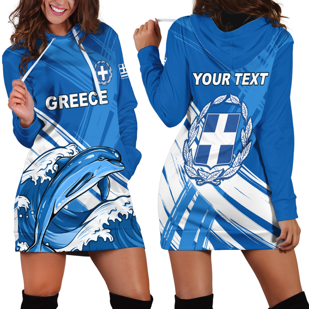 Greece Independence Day Hoodie Dress Eleftheria i Thanatos Dolphin Jumping - Wonder Print Shop