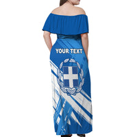 Greece Independence Day Off Shoulder Maxi Dress Eleftheria i Thanatos Dolphin Jumping - Wonder Print Shop