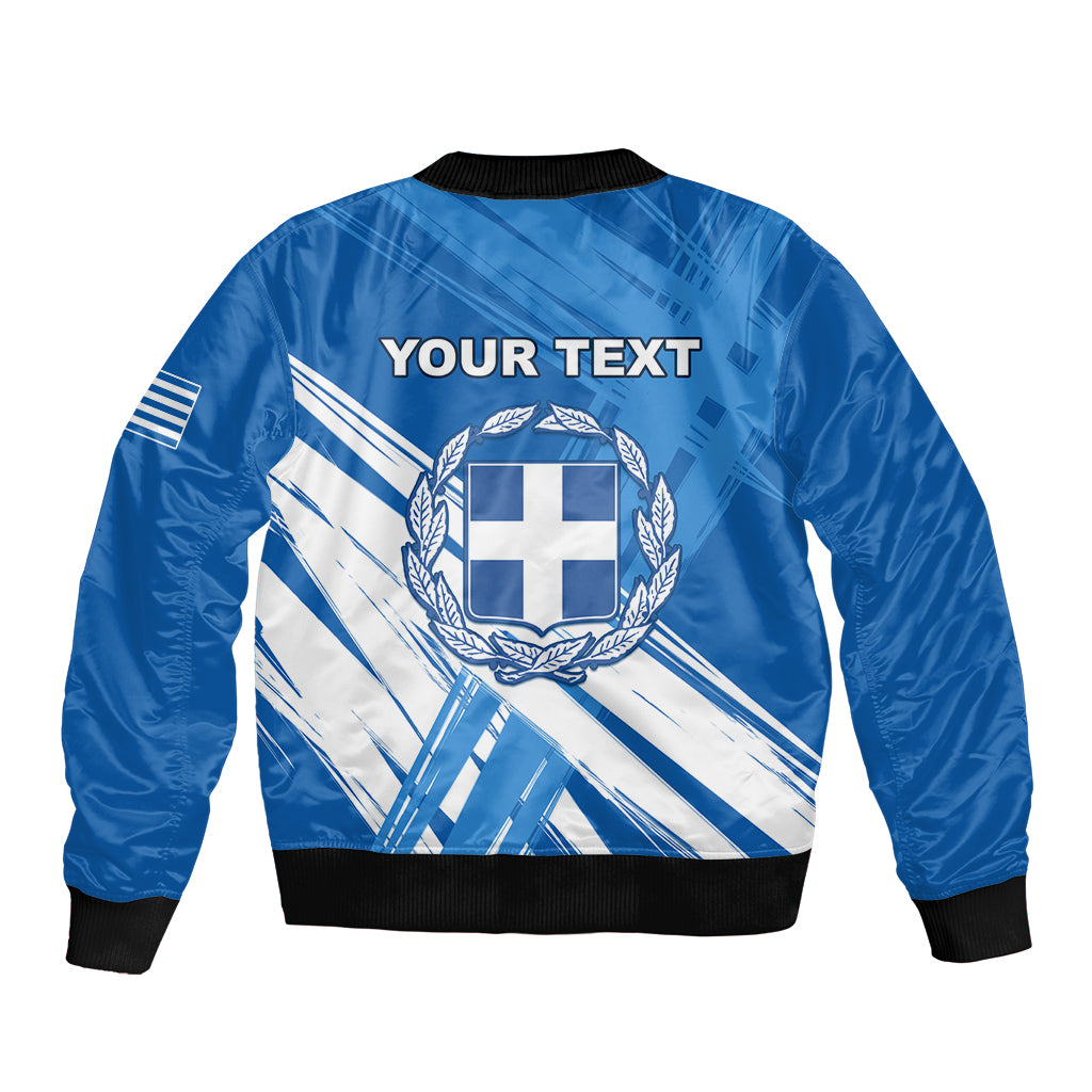 Greece Independence Day Sleeve Zip Bomber Jacket Eleftheria i Thanatos Dolphin Jumping - Wonder Print Shop