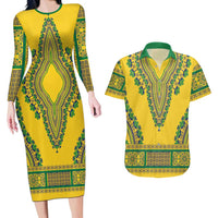 Grenadines Dashiki Couples Matching Long Sleeve Bodycon Dress and Hawaiian Shirt Proud To Be Grenadines