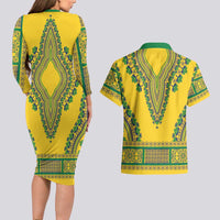 Grenadines Dashiki Couples Matching Long Sleeve Bodycon Dress and Hawaiian Shirt Proud To Be Grenadines
