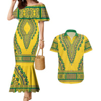 Grenadines Dashiki Couples Matching Mermaid Dress and Hawaiian Shirt Proud To Be Grenadines