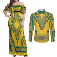 Grenadines Dashiki Couples Matching Off Shoulder Maxi Dress and Long Sleeve Button Shirt Proud To Be Grenadines