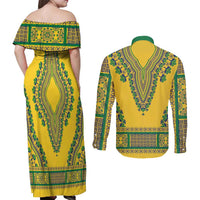 Grenadines Dashiki Couples Matching Off Shoulder Maxi Dress and Long Sleeve Button Shirt Proud To Be Grenadines