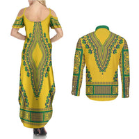Grenadines Dashiki Couples Matching Summer Maxi Dress and Long Sleeve Button Shirt Proud To Be Grenadines