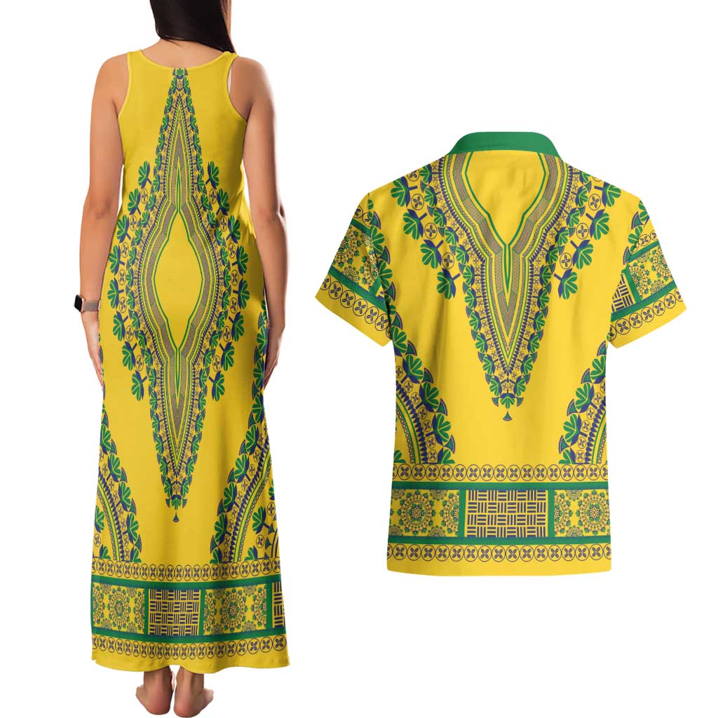 Grenadines Dashiki Couples Matching Tank Maxi Dress and Hawaiian Shirt Proud To Be Grenadines