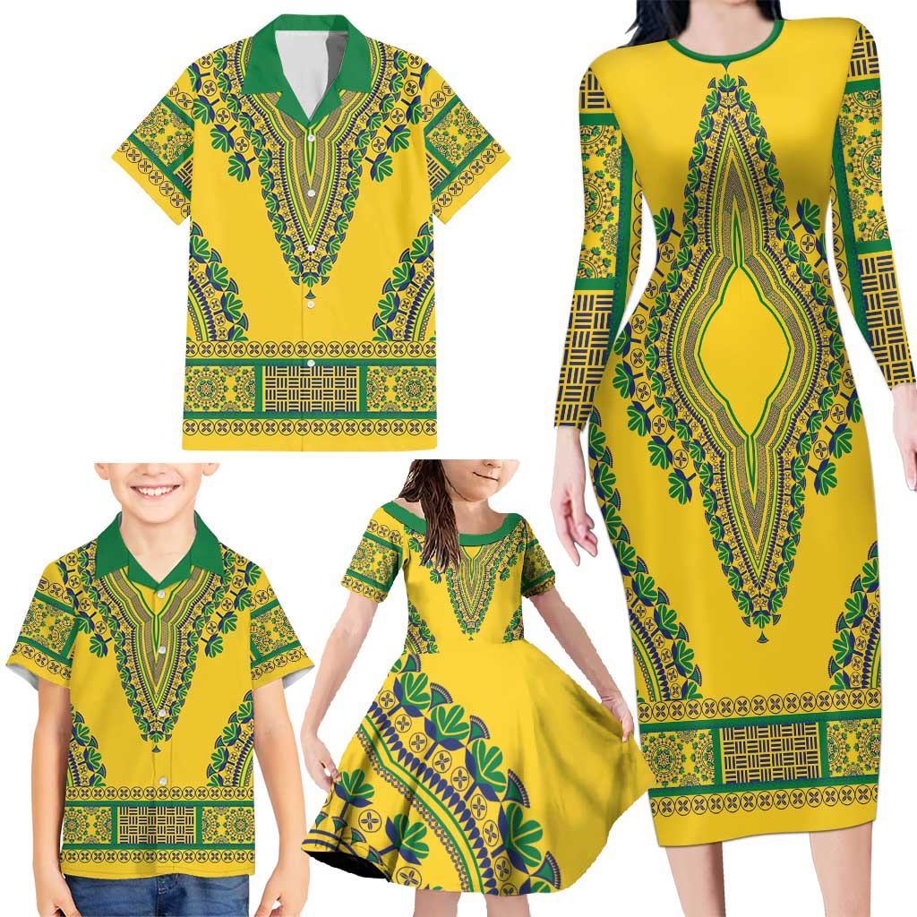 Grenadines Dashiki Family Matching Long Sleeve Bodycon Dress and Hawaiian Shirt Proud To Be Grenadines