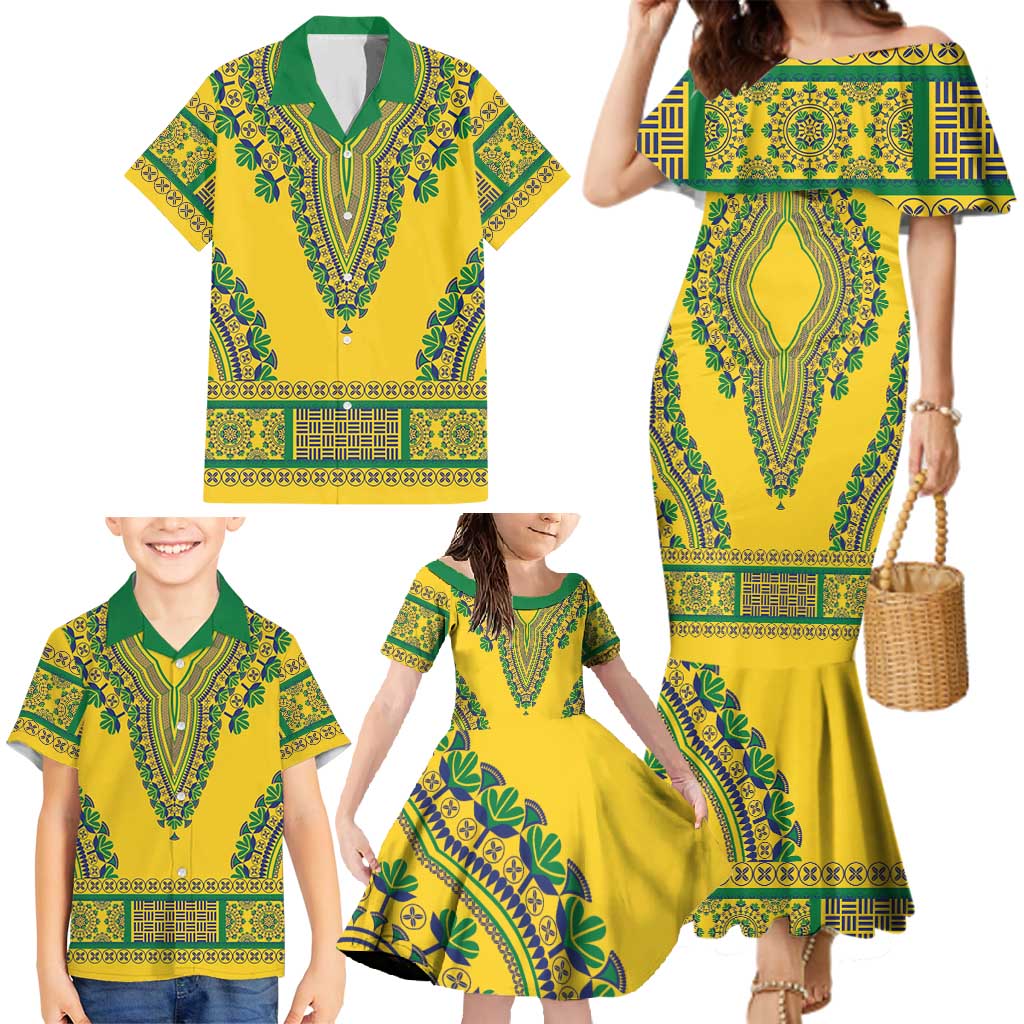Grenadines Dashiki Family Matching Mermaid Dress and Hawaiian Shirt Proud To Be Grenadines