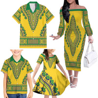 Grenadines Dashiki Family Matching Off The Shoulder Long Sleeve Dress and Hawaiian Shirt Proud To Be Grenadines