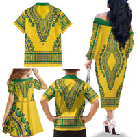 Grenadines Dashiki Family Matching Off The Shoulder Long Sleeve Dress and Hawaiian Shirt Proud To Be Grenadines