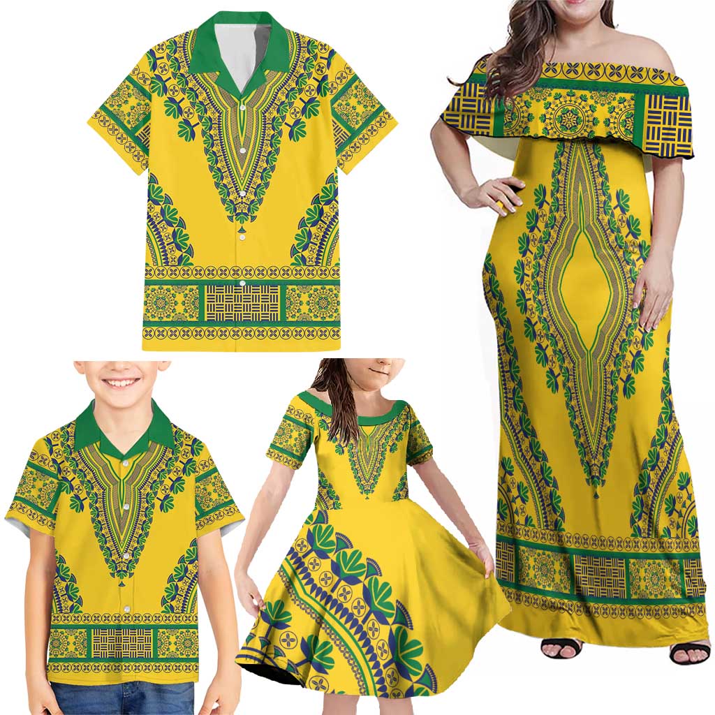 Grenadines Dashiki Family Matching Off Shoulder Maxi Dress and Hawaiian Shirt Proud To Be Grenadines