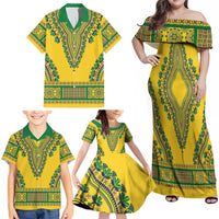 Grenadines Dashiki Family Matching Off Shoulder Maxi Dress and Hawaiian Shirt Proud To Be Grenadines